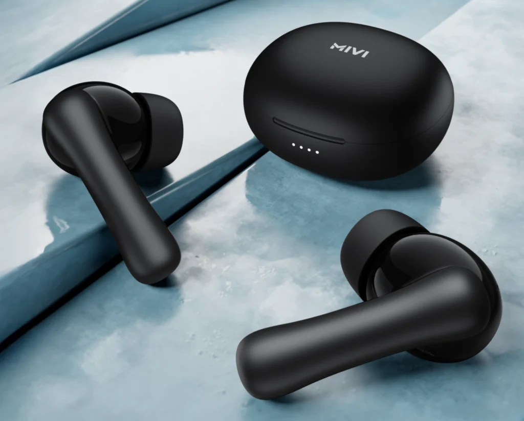 Best AirPods Under 1000 – Mivi Duopods Maxx with sleek black design and premium build quality.