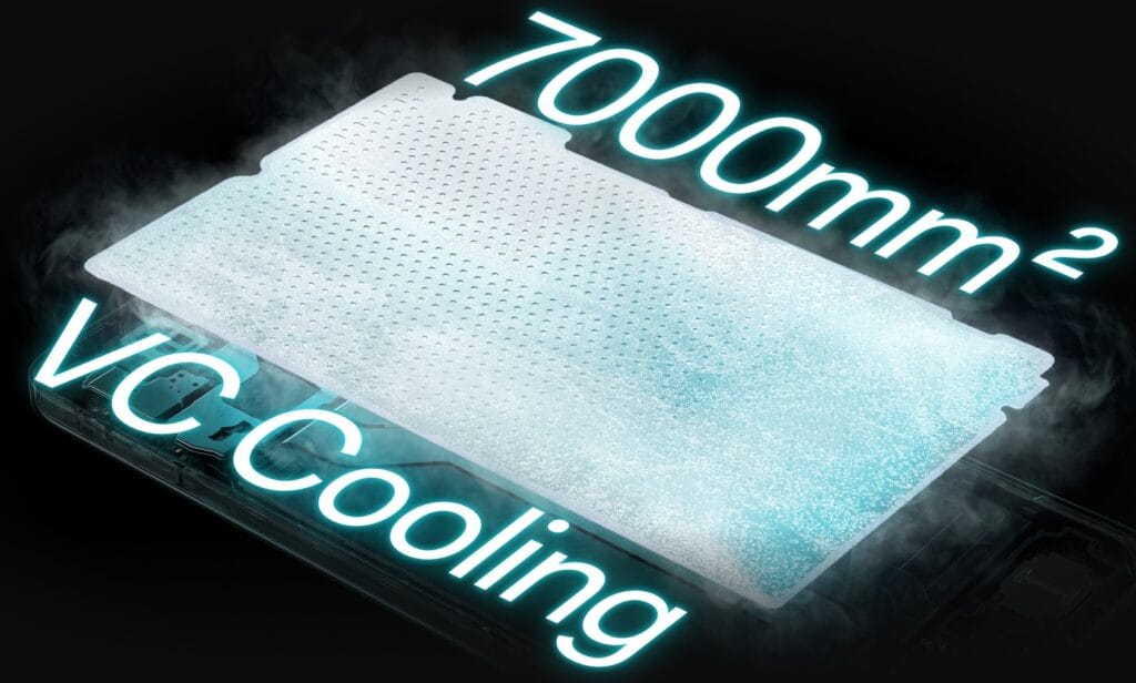 Oppo K13 Turbo 7000mm² VC Cooling system with vapor chamber plate