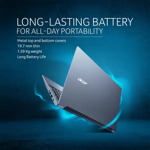 Acer Aspire Lite AL15-41 laptop with long-lasting battery and lightweight design for all-day portability.
