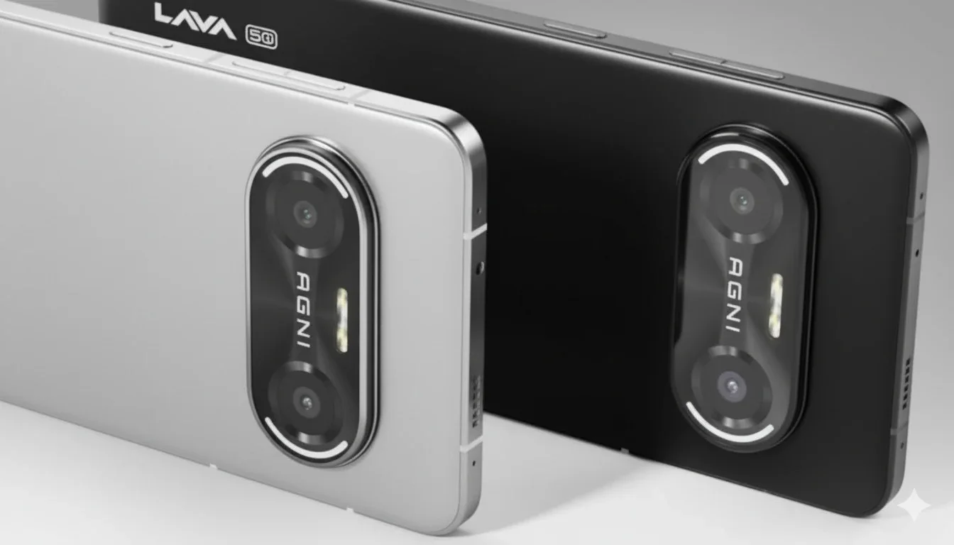 Lava Agni 4 Specifications in India: Graphic highlighting the MediaTek Dimensity 8350 chipset and 7000mAh battery capacity.