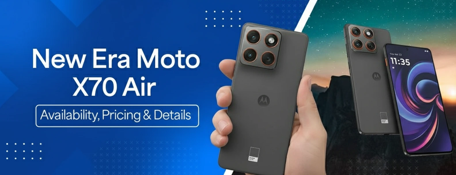 Moto X70 Specifications India Price: Detailed view of the stylish dual-tone finish on the back panel and the new 50MP camera module design.