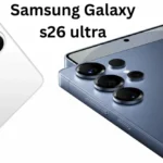 A close-up shot of the massive rear camera module on the conceptual Samsung Galaxy S26 Ultra, showing multiple lenses for advanced zoom.