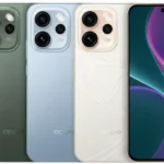 Oppo Reno 15 Pro Features: A dynamic shot of the Oppo Reno 15 Pro, highlighting its slim profile, immersive display, and complete design from a user's perspective.