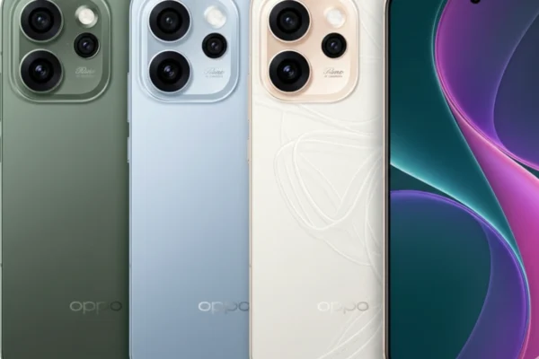 Oppo Reno 15 Pro Features: A dynamic shot of the Oppo Reno 15 Pro, highlighting its slim profile, immersive display, and complete design from a user's perspective.