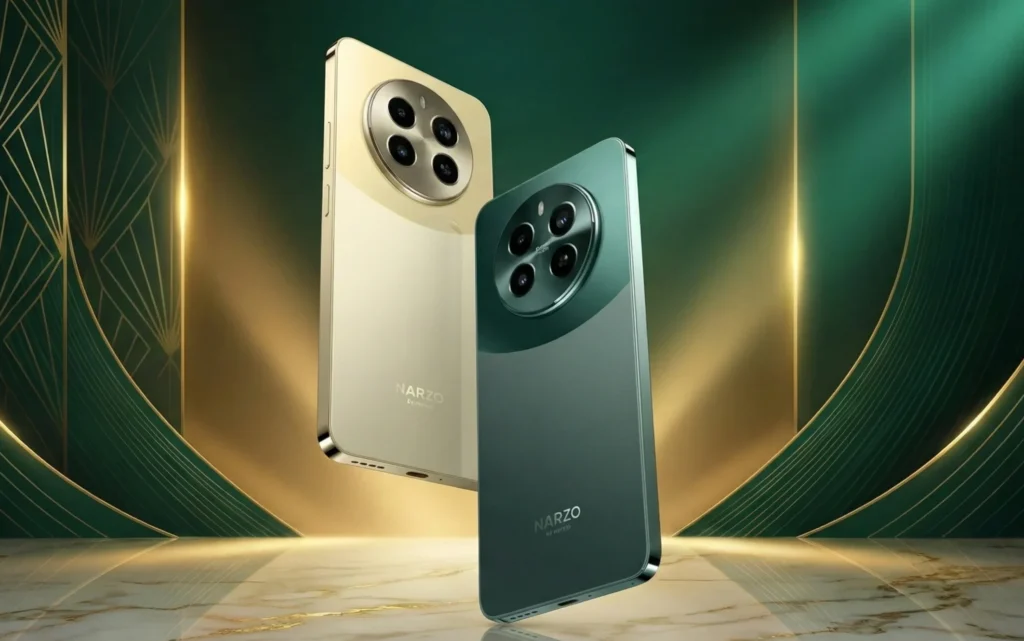 Best Phone for Students in 2026 featuring stylish Narzo smartphones with premium design and quad camera setup