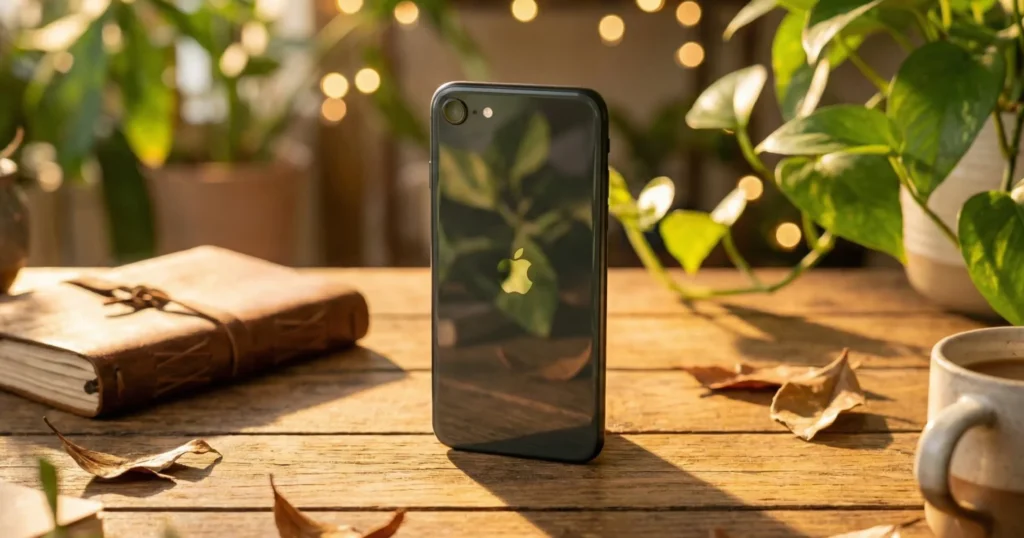 Best Phone for Students in 2026 with compact iPhone design placed on a study desk