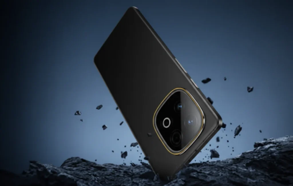 iQOO Z11 Turbo Pro black smartphone with premium camera module and rugged design ahead of iQOO Z11 Turbo Pro Launch Date in India