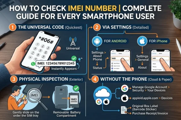 How to check IMEI number on smartphone using dial code *#06# and phone settings