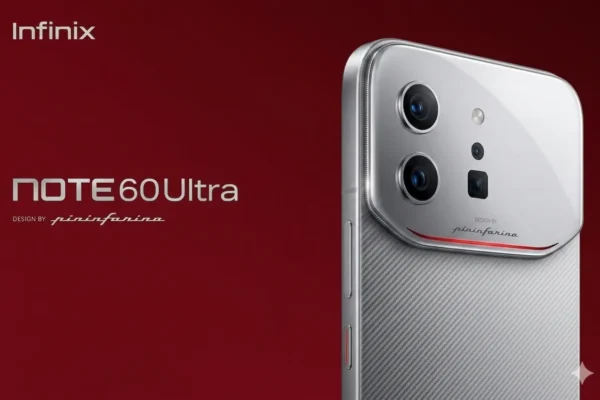 Infinix Note 60 Ultra Price in India 8 128 smartphone design with dual camera setup and premium silver finish