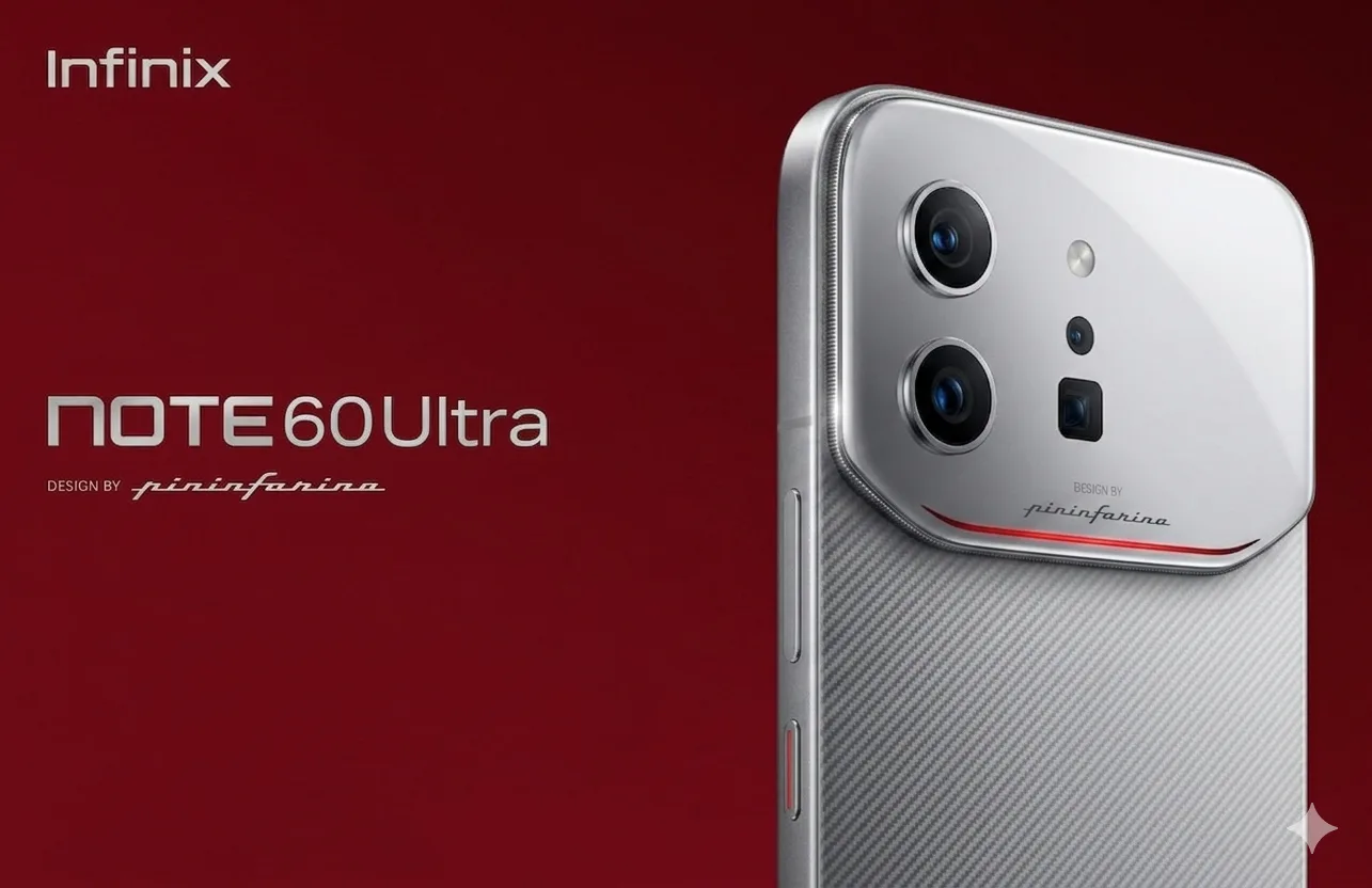 Infinix Note 60 Ultra Price in India 8 128 smartphone design with dual camera setup and premium silver finish