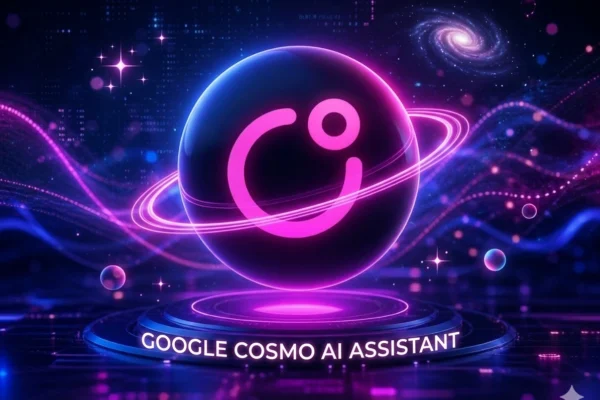 Google Cosmo AI Assistant concept showing smart digital assistant interface and AI interaction