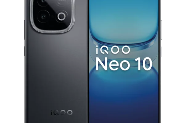 Iqoo Neo 10 Asphalt Black Review smartphone showing front display and rear camera design